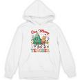 One Merry Teacher Groovy Christmas Tree Pjs Xmas Teacher Women's Hoodie, novelty gifts, funny gifts