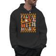 Fall In Love With Music Groovy Thanksgiving Music Teacher Men Women Girls Kids Men Hoodie, Groovy Teacher Gifts, trending gift