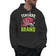 Teachers Love Brains Skeleton Halloween Teacher Funny Men Hoodie, trending gift
