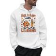 Retro Fall In Love With Learning Autumn Pumpkin Teacher Kids Men Hoodie, trending gift