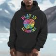 Apple Retro Play Is Learning Kindergarten Teacher Daycare Men Hoodie, funny design