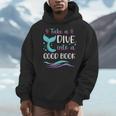 Cute Mermaid Librarian Teacher Dive Into A Good Book Reading Men Hoodie, funny design