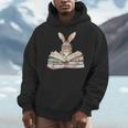 Cute Reading Bunny Glasses Books Bookworm Reader Teacher Men Hoodie, funny design