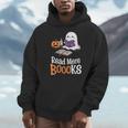 Halloween Teacher Women Cute Reading Ghost Read More Books Men Hoodie, funny design Halloween Teacher Women Cute Reading Ghost Read More Books Men Hoodie, funny design