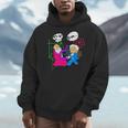 Nerdy Pythagoras Fighting Over C Squared Math Teacher Men Hoodie, funny design