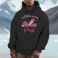 In October We Wear Pink Apple Teacher Daisy Breast Cancer Men Hoodie, funny design