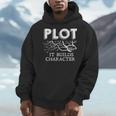 Plot It Builds Character Book Reading Teacher Men Hoodie, funny design Plot It Builds Character Book Reading Teacher Men Hoodie, funny design