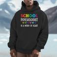 School Psychologist Is a Work Of Heart Teacher LSSP Doctor Men Hoodie, funny design