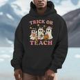 Teacher Halloween Trick Or Teach Cute Ghost Coffee Pumpkins Men Hoodie, funny design