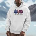 American Flag Teach Love Freedom Preschool Teacher 4th July Men Hoodie, funny design