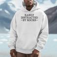 Easily Distracted By Rocks Rock Lover Geology Teacher Men Hoodie, funny design