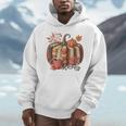 Fall Book Pumpkin Retro Reading Halloween Teacher Men Hoodie, funny design