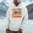 Fall In Love With Learning Thanksgiving Teacher Student Kids Men Hoodie, funny design