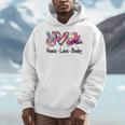 Peace Love Books Librarian Teacher Life Book Library Tie Dye Men Hoodie, funny design