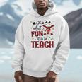 Teachers Oh What Fun It Is To Teach Cute Red Plaid Reindeer Men Hoodie, funny design