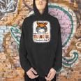One Thankful Teacher's Aide Messy Bun Thanksgiving Fall Men Hoodie, gift for family, gift for coworker