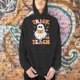 Retro Vintage Groovy Trick Or Teach Teacher Halloween For Men Women Kids Men Hoodie, Groovy Teacher Hoodies, gift for family, gift for coworker