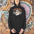 Trick Or Teach Groovy Retro Ghost Halloween Teacher Kids Men Hoodie, Groovy Teacher Hoodies, gift for family, gift for coworker