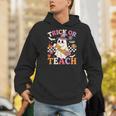 Retro Floral Ghost Trick Or Teach Groovy Teacher Halloween Men Hoodie, Groovy Teacher Hoodies, funny gift