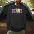 Back To School Neon Checkered First Grade Colorful Teacher Men Hoodie, novelty gifts, funny gifts