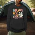 Bruh We Out Teacher Retro Last Day Of School Boys Girls Kids Men Hoodie, novelty gifts, funny gifts