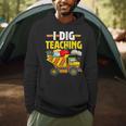 I Dig Teaching Dump Truck Construction Back School Teacher Men Hoodie, novelty gifts, funny gifts