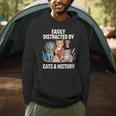 Easily Distracted By Cats & History Teacher Women Men Men Hoodie, novelty gifts, funny gifts