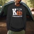 Fall Kindergarten Teacher K Is For Buffalo Plaid Pumpkin Men Hoodie, novelty gifts, funny gifts Fall Kindergarten Teacher K Is For Buffalo Plaid Pumpkin Men Hoodie, novelty gifts, funny gifts