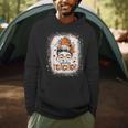 Messy Bun Spooky Teacher Bleached Halloween Teachers Men Hoodie, novelty gifts, funny gifts