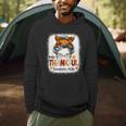 One Thankful Teacher's Aide Messy Bun Thanksgiving Fall Men Hoodie, novelty gifts, funny gifts