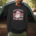 Santa's Favorite Teacher Groovy Christmas Teacher Boys Girls Men Hoodie, novelty gifts, funny gifts