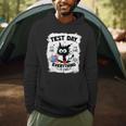 Test Day Stressed Cat Teacher Student Kids Testing Day Men Hoodie, novelty gifts, funny gifts