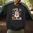 Trick Or Teach Teacher Groovy Ghost Halloween Teacher Men Hoodie, novelty gifts, funny gifts Trick Or Teach Teacher Groovy Ghost Halloween Teacher Men Hoodie, novelty gifts, funny gifts