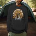 Wild About Reading Teacher Back To School Leopard Rainbow Men Hoodie, novelty gifts, funny gifts