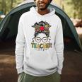 Teacher Life Messy Bun Glasses Leopard Sunflower Men Hoodie, novelty gifts, funny gifts