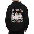 1st Grade Boo Crew Groovy Halloween Floral Ghost Kid Teacher Men's Hoodie Back Print, Groovy Teacher Gifts, trending gift