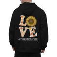 4th Grade Teacher Love Autumn Fall Sunflower Appreciation Men's Hoodie Back Print, 4th Grade Teacher Gifts, trending gift
