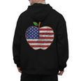 American Flag Teachers Students Apple 4th Of July Vintage Men's Hoodie Back Print, trending gift