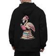 Book Lover Cute Flamingo Reading Teacher Librarian Women Men's Hoodie Back Print, trending gift