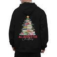 All Booked For Christmas Xmas Tree Teacher Holiday Pajamas Men's Hoodie Back Print, trending gift