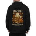 Books Are Spooktacular Ghost Book Reading Halloween Teachers Men's Hoodie Back Print, trending gift