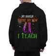 My Broom Broke So Now I Teach Teacher Witch Halloween Men's Hoodie Back Print, trending gift