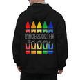 Colorful Crayon Kindergarten Team Tee For Teachers Students Men Women Kids Men's Hoodie Back Print, trending gift