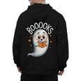 Cute Ghost Book Reading Halloween Teacher Men's Hoodie Back Print, trending gift