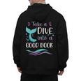Cute Mermaid Librarian Teacher Dive Into A Good Book Reading Men's Hoodie Back Print, trending gift Cute Mermaid Librarian Teacher Dive Into A Good Book Reading Men's Hoodie Back Print, trending gift