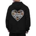 Drama Teacher Heart Pumpkin Ghost Halloween Kids Men's Hoodie Back Print, trending gift