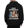 Easily Distracted By Cats & History Teacher Women Men Men's Hoodie Back Print, History Teacher Gifts, trending gift