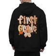 First Grade Fall Floral Coquette Bow Teachers Students Men's Hoodie Back Print, First Grade Teacher Gifts, trending gift
