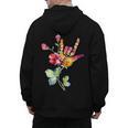 Flower American Sign Language ASL Teacher Teaching Deaf Men's Hoodie Back Print, trending gift Flower American Sign Language ASL Teacher Teaching Deaf Men's Hoodie Back Print, trending gift