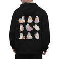 Ghost Book Reading Halloween Books Lover Teacher Kids Men's Hoodie Back Print, trending gift